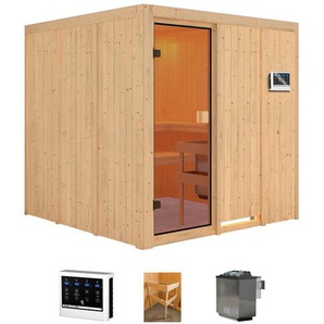 WELLTIME Sauna Mars Saunen 9 kW-Bio-Ofen mit ext. Steuerung beige (naturbelassen) Saunen
