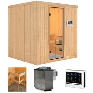 WELLTIME Sauna Venus Saunen 9 kW-Bio-Ofen mit ext. Steuerung beige (naturbelassen) Saunen