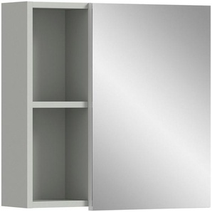 welltime Spiegelschrank Calcio, Breite 55 cm, 1 Spiegeltür, 3 Einlegeböden, 5 Fächer Badschrank, Bad-Möbel, Badezimmer