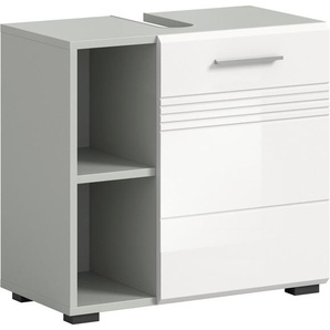 welltime Waschbeckenunterschrank Calcio, Breite 60 cm, 1 Türen, 2 Einlegeböden, 2 offene Fächer geteilte Rückwand, MDF Front, Badschrank, Bad-Möbel, Badezimmer