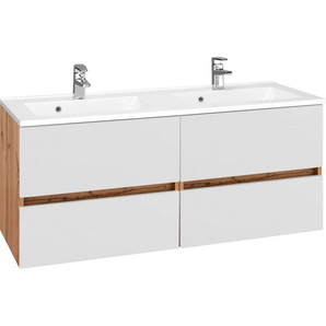 welltime Waschbeckenunterschrank Lucca Badmöbel, Waschtisch inkl. Waschbecken, Breite 120 cm