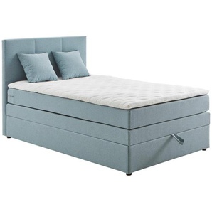 Welnova Boxspringbett, Hellblau, Textil, H3, Höhe ca. 17 cm, 90x200 cm, gepolstertes Kopfteil, Kinder- & Jugendzimmer, Jugendmöbel, Jugendbetten, Jugend-Boxspringbetten