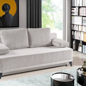 WERK2 Schlafsofa Rosso, 2-Sitzer Sofa und Schlafcouch mit Federkern & Bettkasten