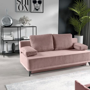 WERK2 Schlafsofa Rosso, 2-Sitzer Sofa und Schlafcouch mit Federkern & Bettkasten