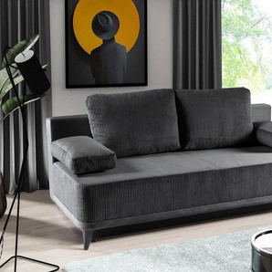 WERK2 Schlafsofa Rosso, 2-Sitzer Sofa und Schlafcouch mit Federkern & Bettkasten