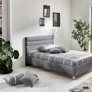 Polsterbett, grau (anthrazit), B:150cm L:210cm, Bezug: Microvelours (100% Polyester), Bonnell-Federkern-Matratzenbezug: 100% Polyester, Kaltschaum-Matratzenbezug: Frottee 100% Polyester, Bezug abnehm- und waschbar bis 60u00b0C, WESTFALIA SCHLAFKOMFORT,