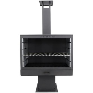 Westmann Grillkamin und Feuerstelle schwarz Stahl 50 x 90 x 160 cm