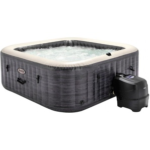 Whirlpool INTEX PureSPA Bubble Greystone Whirlpools Gr. H: 71cm, grau mit Filterkartusche, Dosierschwimmer, Abdeckplane, Bodenisoliermatte