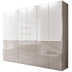 WIEMANN Kleiderschrank Shanghai, luxuriöser Drehtürenschrank, Made in Germany, 2-farbig mit Glasfront, mehrere Breiten, Schubladen