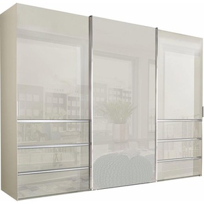 WIEMANN Schwebetürenschrank Malibu, stilvolles Design, Made in Germany mit Glasfront, in verschiedenen Breiten, Schubladen mit Selbsteinzug