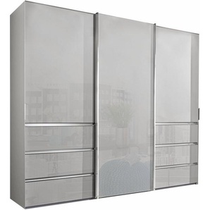 WIEMANN Schwebetürenschrank Malibu, stilvolles Design, Made in Germany mit Glasfront, in verschiedenen Breiten, Schubladen mit Selbsteinzug