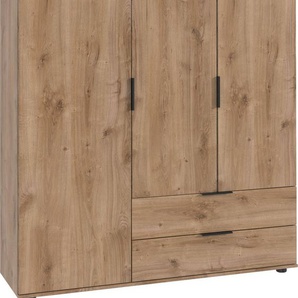 Wimex Wäscheschrank Easy Plus Kleiderschrank Garderobe 2 Schubladen, 81 oder 130cm breit in verschiedenen Farben, moderne Optik mit schwarzen Metallgriffen