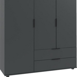 Wimex Wäscheschrank Easy Plus Kleiderschrank Garderobe 2 Schubladen, 81 oder 130cm breit in verschiedenen Farben, moderne Optik mit schwarzen Metallgriffen