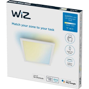 WiZ LED Deckenleuchte Tunable White, Dimmer, LED fest integriert, warmweiß - kaltweiß, Quadratisch