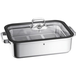 WMF Dampfbräter Vitalis, Edelstahl, Metall, 6,5 l, 27x10x41 cm, backofengeeignet,backofengeeignet, breiter Schüttrand, TransTherm®-Allherdboden, Kochen, Töpfe, Dampfgarer Töpfe