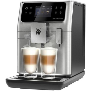 WMF Kaffeevollautomat Perfection 640, Schwarz, Edelstahl, Metall, 28.5x39.5x48.0 cm, Betriebskontrollleuchte, Kaffeeauslauf höhenverstellbar, Milchdüse Mahlgrad einstellbar, Heißwasserfunktion, Heißwassertemperatur Einfüllschacht für gemahlenen Kaffee,