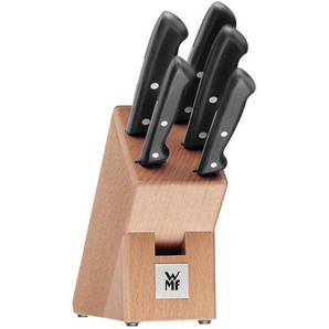 WMF Messerblock Classic Line, Natur, Schwarz, Holz, Metall, 6-teilig, Buche, Kochen, Küchenmesser, Messersets