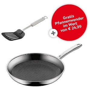 WMF Pfanne Profi Resist, Schwarz, Edelstahl, Metall, rund, backofengeeignet, kratzfest, rostfrei, ergonomischer Griff, TransTherm®-Allherdboden, PFOA-frei, Kochen, Pfannen, Bratpfannen