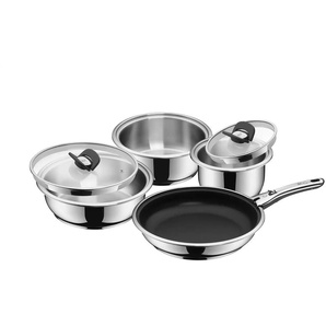 WMF Topf-Set  Click & Serve ¦ silber ¦ Edelstahl