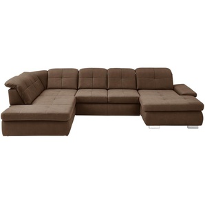 Kollektion Kraft Wohnlandschaft aus Mikrofaser Affair - braun - Materialmix - 371 cm - 100 cm - 260 cm | Möbel Kraft