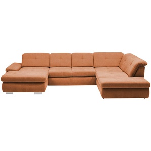 Lounge Collection Wohnlandschaft Flachgewebe  Affair ¦ orange ¦ Maße (cm): B: 371 H: 100 T: 260