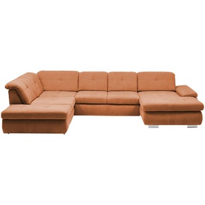 Lounge Collection Wohnlandschaft Flachgewebe  Affair ¦ orange ¦ Maße (cm): B: 371 H: 100 T: 260