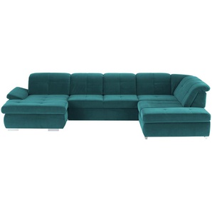 Lounge Collection Wohnlandschaft Mikrofaser  Affair ¦ türkis/petrol ¦ Maße (cm): B: 371 H: 100 T: 260