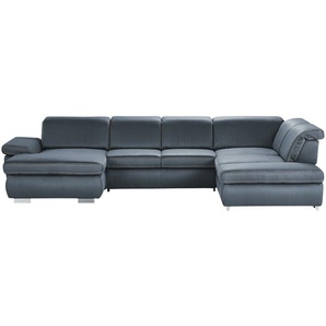 Lounge Collection Wohnlandschaft  mit verschiedenen Funktionen Amanda ¦ blau ¦ Maße (cm): B: 379 H: 85 T: 260