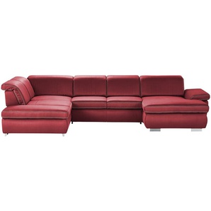 Lounge Collection Wohnlandschaft  mit verschiedenen Funktionen Amanda ¦ rot ¦ Maße (cm): B: 379 H: 85 T: 260