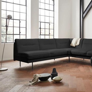 Wohnlandschaft ANDAS Nordfyn U-Form Sofas Gr. B/H/T: 323 cm x 81 cm x 239 cm, NaturLEDER, Recamiere rechts, schwarz Leder-Wohnlandschaft edles Design in 3 Bezugsqualitäten, by Morten Georgsen