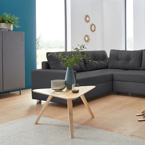 Wohnlandschaft COLLECTION AB Paris U-Form Sofas Gr. B/T: 310cm x 212cm, Samtoptik, ohne Bettfunktion, grau (anthrazit) inklusive Federkern, wahlweise mit Bettfunktion und Bettkasten