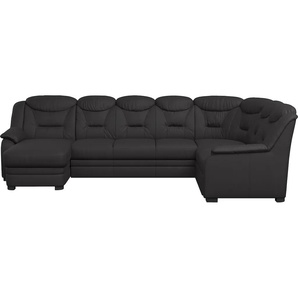 Wohnlandschaft COTTA Marcus U-Form Sofas Gr. B/H/T: 330 cm x 99 cm x 211 cm, Kunstleder SOFTLUX, Recamiere links-langer Schenkel rechts-Bettfunktion links, Mit Bettfunktion-mit Schubkasten, schwarz (black) Wohnlandschaften Bequeme Wohnlandschaft in