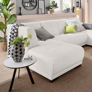 Wohnlandschaft HOME AFFAIRE Langeland U-Form Sofas Gr. B/H/T: 297cm x 85cm x 163cm, Struktur, Recamiere rechts, beige (creme) incl. 2 Zierkissen, Recamiere wahlweise links oder rechts