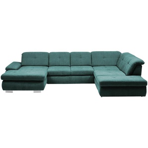 Kollektion Kraft Wohnlandschaft Flachgewebe Affair - türkis/petrol - Materialmix - 371 cm - 100 cm - 260 cm | Möbel Kraft