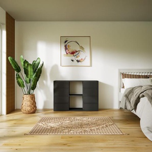 Kommode Graphitgrau - Design-Lowboard: Schubladen in Graphitgrau - Hochwertige Materialien - 118 x 79 x 34 cm, Selbst zusammenstellen