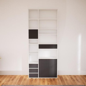 Aktenschrank Graphitgrau - Büroschrank: Schubladen in Graphitgrau & Türen in Graphitgrau - Hochwertige Materialien - 115 x 271 x 34 cm, Modular