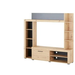 Wohnwand - holzfarben - Materialmix - 172 cm - 157 cm - 33 cm | Möbel Kraft