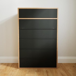 Aktenschrank Schwarz - Flexibler Büroschrank: Schubladen in Schwarz - Hochwertige Materialien - 77 x 117 x 34 cm, Modular