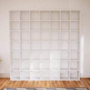 Wohnwand Weiß - Individuelle Designer-Regalwand: Hochwertige Qualität, einzigartiges Design - 272 x 271 x 34 cm, Konfigurator
