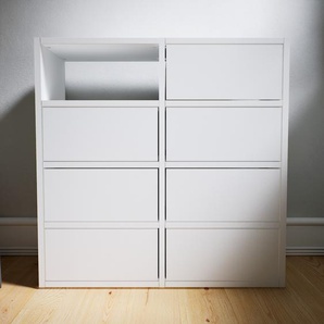 Kommode Weiß - Design-Lowboard: Schubladen in Weiß - Hochwertige Materialien - 79 x 79 x 34 cm, Selbst zusammenstellen