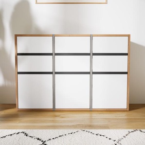 Kommode Weiß - Lowboard: Schubladen in Weiß & Türen in Weiß - Hochwertige Materialien - 118 x 79 x 34 cm, konfigurierbar