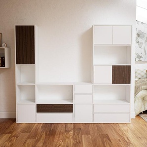 Aktenschrank Weiß - Büroschrank: Schubladen in Weiß & Türen in Weiß - Hochwertige Materialien - 228 x 194 x 34 cm, Modular