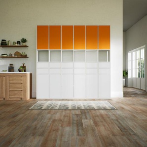 Aktenschrank Weiß - Büroschrank: Schubladen in Weiß & Türen in Weiß - Hochwertige Materialien - 233 x 232 x 34 cm, Modular
