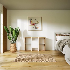 Wohnwand Weiß - Individuelle Designer-Regalwand: Türen in Weiß - Hochwertige Materialien - 118 x 79 x 34 cm, Konfigurator