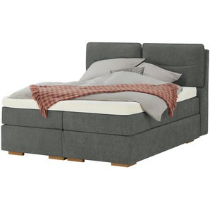 Wohnwert Boxspringbett mit Bettkasten Dormian Besta ¦ grau ¦ Maße (cm): B: 200 H: 136