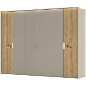 Wohnwert Drehtürenschrank teilmassiv Mercura ¦ beige ¦ Maße (cm): B: 304 H: 225 T: 61