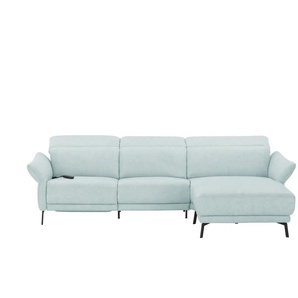 Wohnwert Ecksofa Leder Bellana ¦ blau ¦ Maße (cm): B: 291 H: 101 T: 176