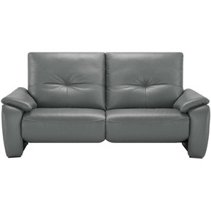 Wohnwert Sofa  aus Echtleder Halina ¦ grau ¦ Maße (cm): B: 205 H: 98 T: 98