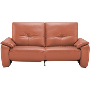 Wohnwert Sofa aus Echtleder Halina - orange - Materialmix - 205 cm - 98 cm - 98 cm | Möbel Kraft