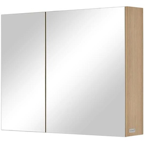 Wohnwert Spiegelschrank Capri - weiß - Materialmix - 90 cm - 70 cm - 18 cm | Möbel Kraft